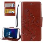 For Asus Zenfone 3 Max / ZC520TL Butterflies Love Flowers Embossing Horizontal Flip Leather Case with Holder & Card Slots & Wallet & Lanyard(Brown) - 1