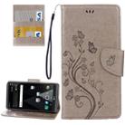 For LG V20 Butterflies Love Flowers Embossing Horizontal Flip Leather Case with Holder & Card Slots & Wallet & Lanyard(Grey) - 1