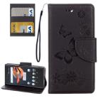 For Sony Xperia X Compact Butterflies Embossing Horizontal Flip Leather Case with Holder & Card Slots & Wallet & Lanyard(Black) - 1