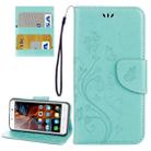 For Lenovo Vibe K5 Butterflies Love Flowers Embossing Horizontal Flip Leather Case with Holder & Card Slots & Wallet & Lanyard(Green) - 1