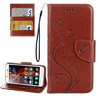 For Lenovo Vibe K5 Butterflies Love Flowers Embossing Horizontal Flip Leather Case with Holder & Card Slots & Wallet & Lanyard(Brown) - 1