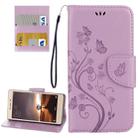 For Xiaomi  Redmi 3 Pro / 3s Butterflies Love Flowers Embossing Horizontal Flip Leather Case with Holder & Card Slots & Wallet & Lanyard(Light Purple) - 1