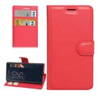 For Sony Xperia X Compact Texture Horizontal Flip Leather Case with Holder & Card Slots & Wallet(Red) - 1