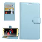 For ZTE A910 Litchi Texture Horizontal Flip PU Leather Case with Holder & Card Slots & Wallet(Blue) - 1