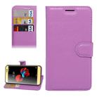 For ZTE A910 Litchi Texture Horizontal Flip PU Leather Case with Holder & Card Slots & Wallet(Purple) - 1