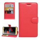 For ZTE A910 Litchi Texture Horizontal Flip PU Leather Case with Holder & Card Slots & Wallet(Red) - 1