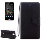 Butterflies Embossing Horizontal Flip Leather Case for Wiko U Feel, with Holder & Card Slots & Wallet & Lanyard(Black) - 1