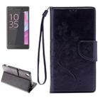 For Sony Xperia XA Butterflies Embossing Horizontal Flip Leather Case with Holder & Card Slots & Wallet & Lanyard(Black) - 1