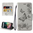 For Motorola Moto G (4rd gen) Plus Pressed Flowers Butterfly Pattern Leather Case with Holder & Card Slots & Wallet(Grey) - 1