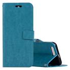 For Huawei  Honor 9 Crazy Horse Texture Horizontal Flip Leather Case with Holder & Card Slots & Wallet & Photo Frame (Blue) - 1