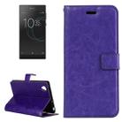 For Sony Xperia L1 Crazy Horse Texture Horizontal Flip Leather Case with Holder & Card Slots & Wallet & Photo Frame(Purple) - 1