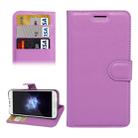 For DOOGEE X9 Litchi Texture Horizontal Flip Leather Case with Holder & Card Slots & Wallet (Purple) - 1