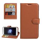 For DOOGEE X9 Litchi Texture Horizontal Flip Leather Case with Holder & Card Slots & Wallet (Brown) - 1