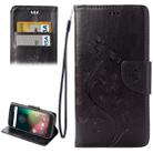 For Motorola Moto G (4rd gen) Plus Pressed Flowers Leather Case with Holder & Card Slots & Wallet(Black) - 1