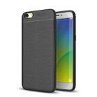 For OPPO  R9s Litchi Texture TPU Protective Case(Black) - 1