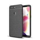 For OPPO  R11s Litchi Texture TPU Protective Case(Black) - 1