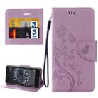 For BQ Aquaris X5 Plus Butterflies Love Flowers Embossing Horizontal Flip Leather Case with Holder & Card Slots & Wallet & Lanyard(Light Purple)(Light Purple) - 1