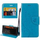 For Sony Xperia XZ Butterflies Love Flowers Embossing Horizontal Flip Leather Case with Holder & Card Slots & Wallet & Lanyard(Blue) - 1