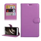 For QiKU 360 Q5 Litchi Texture Horizontal Flip PU Leather Case with Holder & Card Slots & Wallet(Purple) - 1