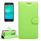 For Asus ZenFone GO / ZB452KG Litchi Texture Horizontal Flip Leather Case with Magnetic Buckle & Holder & Card Slots & Wallet(Green) - 1