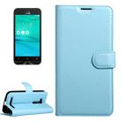 For Asus ZenFone GO / ZB452KG Litchi Texture Horizontal Flip Leather Case with Magnetic Buckle & Holder & Card Slots & Wallet(Blue) - 1
