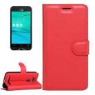 For Asus ZenFone GO / ZB452KG Litchi Texture Horizontal Flip Leather Case with Magnetic Buckle & Holder & Card Slots & Wallet(Red) - 1