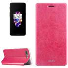 MOFI for OnePlus 5 Crazy Horse Texture Horizontal Flip Leather Case with Holder (Magenta) - 1