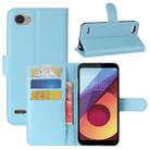 For LG Q6 Litchi Texture Horizontal Flip Leather Case with Holder & Card Slots & Wallet (Blue) - 1