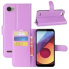 For LG Q6 Litchi Texture Horizontal Flip Leather Case with Holder & Card Slots & Wallet (Purple) - 1