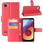 For LG Q6 Litchi Texture Horizontal Flip Leather Case with Holder & Card Slots & Wallet (Red) - 1