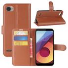 For LG Q6 Litchi Texture Horizontal Flip Leather Case with Holder & Card Slots & Wallet (Brown) - 1