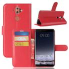 For Nokia 8 SiroccoLitchi Texture Horizontal Flip Leather Case with Holder & Card Slots & Wallet(Red) - 1