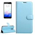 For Meizu  M3 & M3S (MPH0054/MPH5883) Litchi Texture Horizontal Flip Leather Case with Magnetic Buckle & Holder & Card Slots & Wallet(Blue) - 1