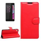 For Sony Xperia E5 Litchi Texture Horizontal Flip Leather Case with Magnetic Buckle & Holder & Card Slots & Wallet(Red) - 1