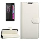 For Sony Xperia E5 Litchi Texture Horizontal Flip Leather Case with Magnetic Buckle & Holder & Card Slots & Wallet(White) - 1