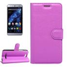 For BLU Energy X Litchi Texture Horizontal Flip Leather Case with Magnetic Buckle & Holder & Card Slots & Wallet(Purple) - 1