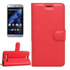 For BLU Energy X Litchi Texture Horizontal Flip Leather Case with Magnetic Buckle & Holder & Card Slots & Wallet(Red) - 1