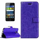 For Huawei  Y6 Pro Crazy Horse Texture Horizontal Flip Leather Case with Magnetic Buckle & Holder & Card Slots & Wallet & Photo Frame(Purple) - 1