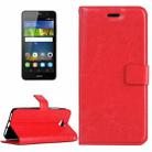 For Huawei  Y6 Pro Crazy Horse Texture Horizontal Flip Leather Case with Magnetic Buckle & Holder & Card Slots & Wallet & Photo Frame(Red) - 1