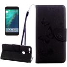 For Google Pixel Butterflies Embossing Horizontal Flip Leather Case with Holder & Card Slots & Wallet & Lanyard(Black) - 1