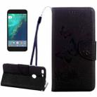 For Google Pixel XL Butterflies Embossing Horizontal Flip Leather Case with Holder & Card Slots & Wallet & Lanyard(Black) - 1