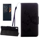 For Sony Xperia XA Ultra Butterflies Embossing Horizontal Flip Leather Case with Holder & Card Slots & Wallet & Lanyard(Black) - 1
