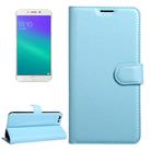 For OPPO  R9s Plus Litchi Texture Horizontal Flip Leather Case with Magnetic Buckle & Holder & Card Slots & Wallet(Blue) - 1