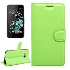 For HTC U Play Litchi Texture Horizontal Flip Leather Case with Magnetic Buckle & Holder & Card Slots & Wallet (Green) - 1