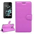 For HTC U Play Litchi Texture Horizontal Flip Leather Case with Magnetic Buckle & Holder & Card Slots & Wallet (Purple) - 1