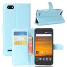 ZTE Blade Force / N9517 Litchi Texture Horizontal Flip Leather Case with Holder & Card Slots & Wallet (Blue) - 1