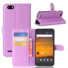 ZTE Blade Force / N9517 Litchi Texture Horizontal Flip Leather Case with Holder & Card Slots & Wallet (Purple) - 1