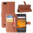 ZTE Blade Force / N9517 Litchi Texture Horizontal Flip Leather Case with Holder & Card Slots & Wallet (Brown) - 1