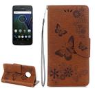 For Motorola Moto G5 Plus Pressed Flowers Butterfly Pattern Horizontal Flip Leather Case with Holder & Card Slots & Wallet(Brown) - 1