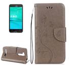 For ASUS Zenfone Go ZB500KL Pressed Flowers Pattern Horizontal Flip Leather Case with Holder & Card Slots & Wallet(Grey) - 1